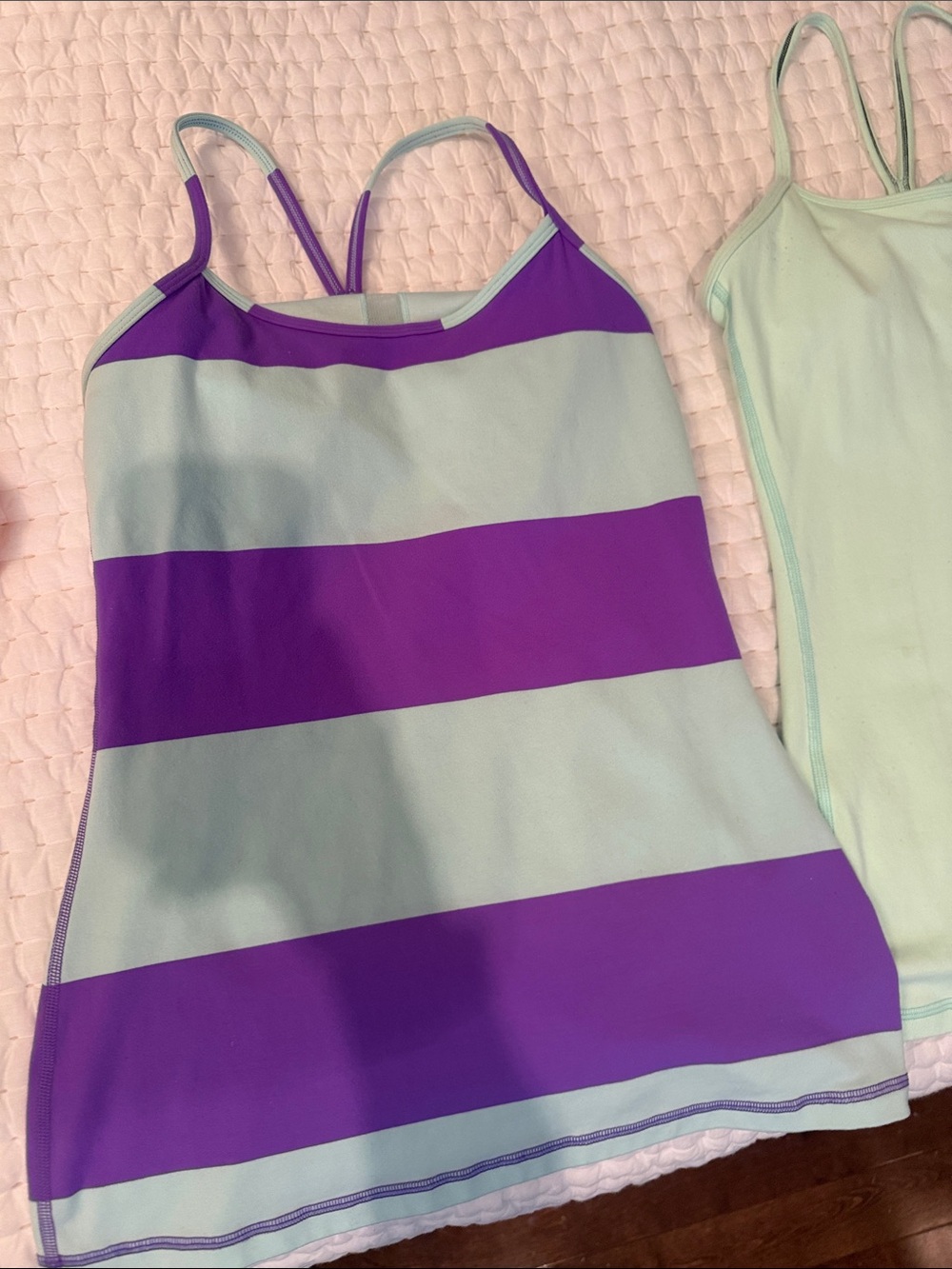 lululemon athletica Purple and Light Blue Striped Tank Top